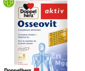 DOPPEL HERZ – Aktiv Osseovit Complexe Mineral + Vitamine D3 Maintient de la Sante Osseuse – 30 Comprimes