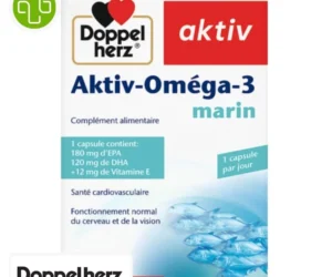 DOPPEL HERZ – Aktiv Omega-3 Marin Sante Cardiovasculaire, Cerveau et Vision – 60 Capsules