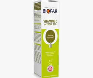 BIOFAR – Vitamine C Acerola 500 Tonique du Matin Effervescents – 20 Comprimes